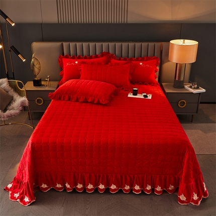 91家纺网 家纺一手货源 找家纺 （总）恒爱 2023新款温暖舒适加密宝宝绒床盖三件套-邂逅系列