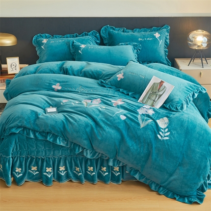 91家纺网 家纺一手货源 找家纺 （总）恒爱家纺 2023新款床盖款四件套 温馨花园