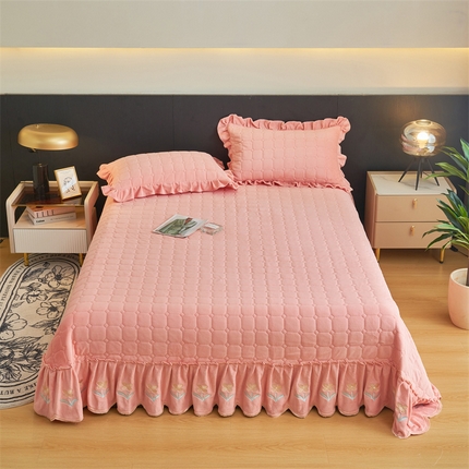 91家纺网 家纺一手货源 找家纺 恒爱家纺 2023新款单床盖 温馨花园 玉色