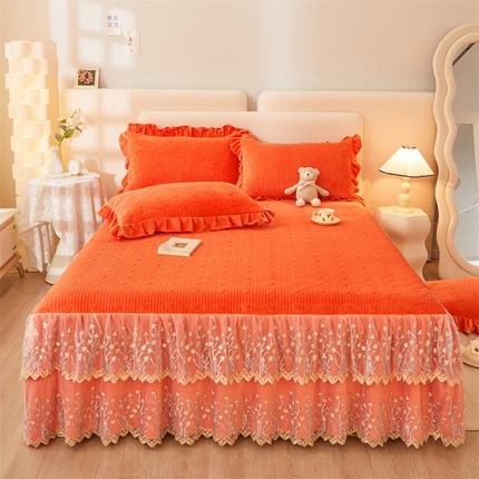 91家纺网 家纺一手货源 找家纺 （总）恒爱家纺 2023新款蕾丝床裙款三件套 郁金香