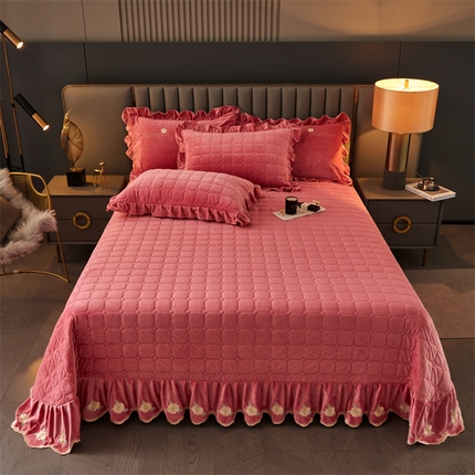 91家纺网 家纺一手货源 找家纺 （总）恒爱 2023新款温暖舒适加密宝宝绒床盖三件套-邂逅系列