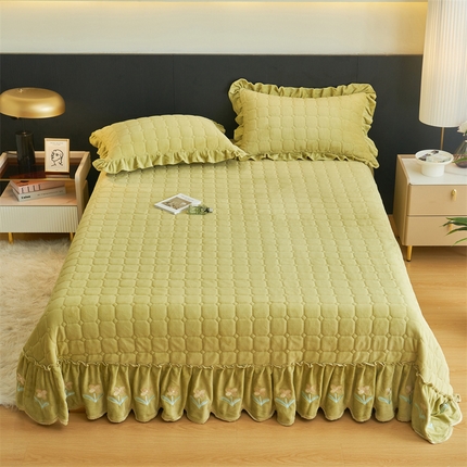 恒爱家纺 2023新款单床盖 温馨花园 暗黄