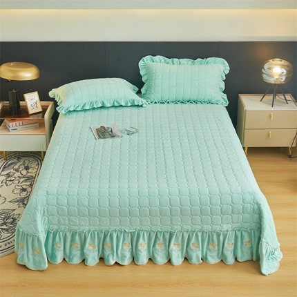恒爱家纺 2023新款单床盖 温馨花园 果绿