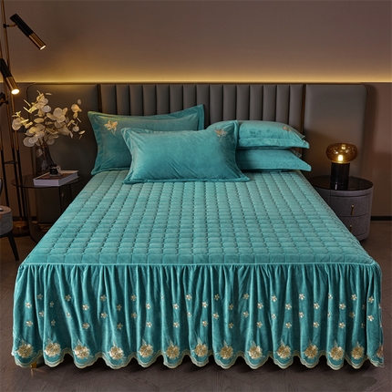 91家纺网 家纺一手货源 找家纺 （总）恒爱家纺 2023新款单床裙 叶之秋