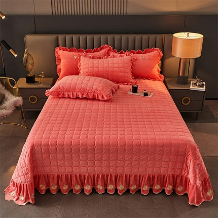 91家纺网 家纺一手货源 找家纺 （总）恒爱 2023新款温暖舒适加密宝宝绒床盖三件套-邂逅系列