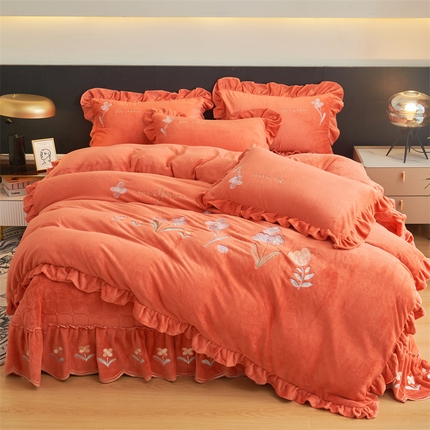 91家纺网 家纺一手货源 找家纺 （总）恒爱家纺 2023新款床盖款四件套 温馨花园