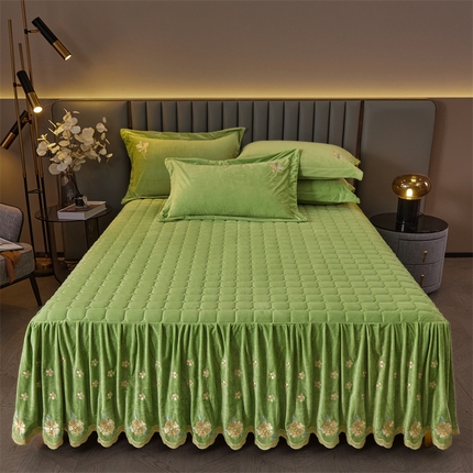 91家纺网 家纺一手货源 找家纺 （总）恒爱家纺 2023新款单床裙 叶之秋