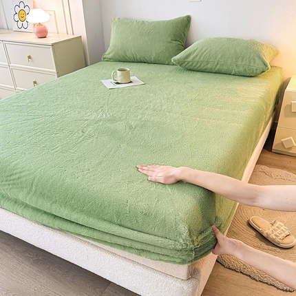 91家纺网 家纺一手货源 找家纺 （总）纤雅床笠 2024新款z直播电商爆款兔毛绒牛奶绒床笠