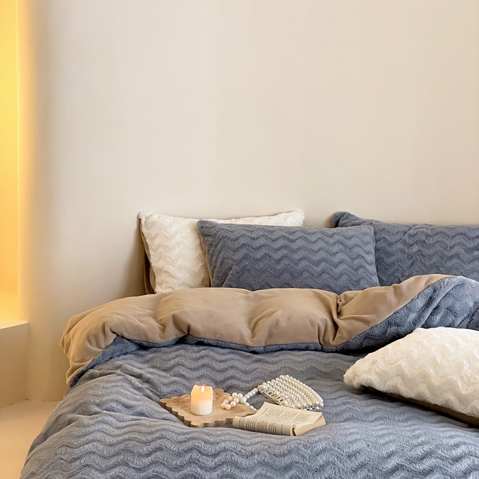 91家纺网 家纺一手货源 找家纺 （总）梦享生活家居 2023新款兔兔绒四件套-卡洛斯