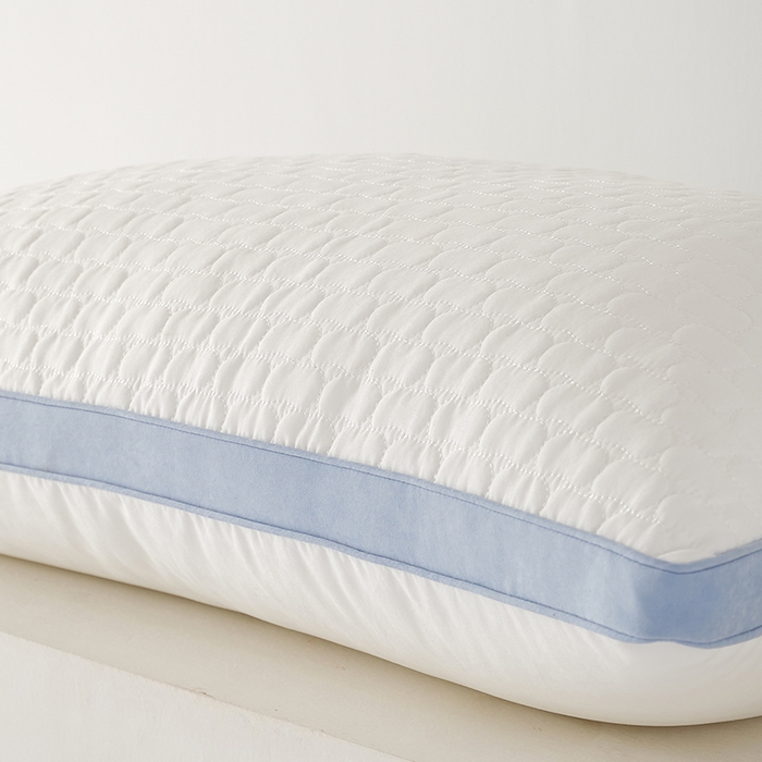 91家纺网 家纺一手货源 找家纺 方回家纺 2023新款锦绒绗缝立体枕枕头枕芯 立体绗缝枕-蓝色