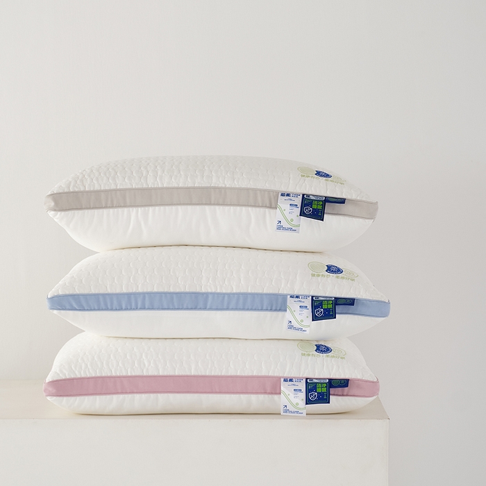 91家纺网 家纺一手货源 找家纺 方回家纺 2023新款锦绒绗缝立体枕枕头枕芯 立体绗缝枕-蓝色