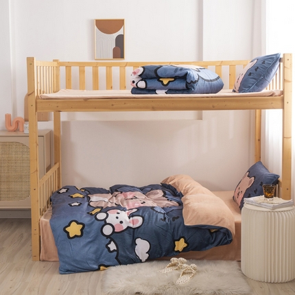 91家纺网 家纺一手货源 找家纺 （总）宅部落 2023新款大版卡通牛奶绒三件套法莱绒四件套