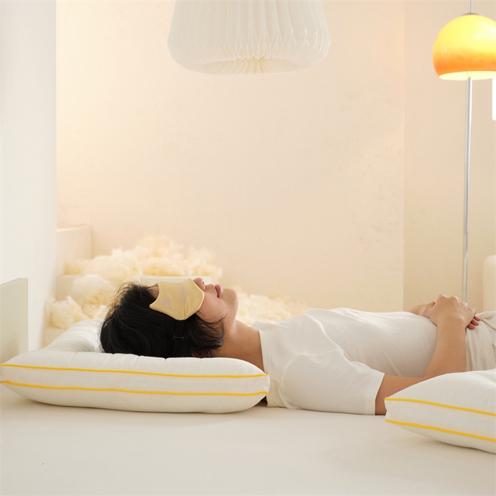 91家纺网 家纺一手货源 找家纺 方回家纺 2023新款李官奇绗缝低平大豆枕枕头枕 儿童枕