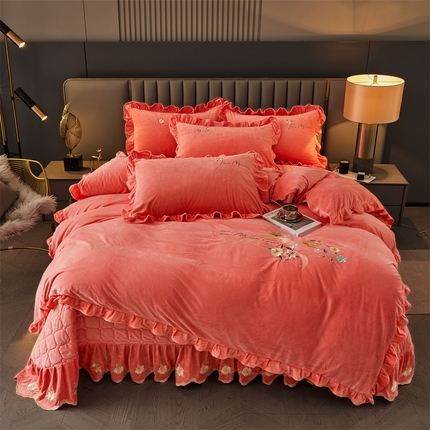 91家纺网 家纺一手货源 找家纺 （总）恒爱家纺  2023新款温暖舒适加密宝宝绒床盖四件套-邂逅系列