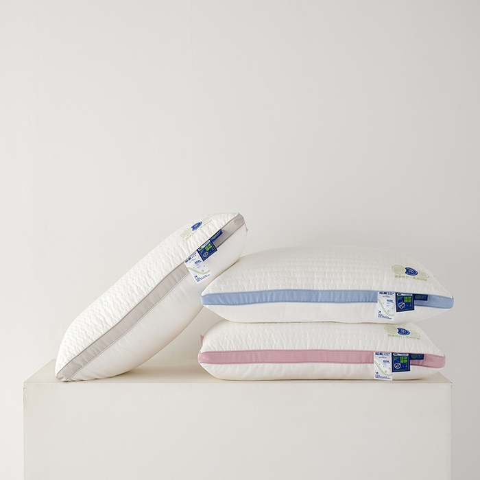 91家纺网 家纺一手货源 找家纺 方回家纺 2023新款锦绒绗缝立体枕枕头枕芯 立体绗缝枕-粉色