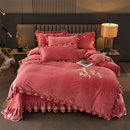 91家纺网 家纺一手货源 找家纺 （总）恒爱家纺  2023新款温暖舒适加密宝宝绒床盖四件套-邂逅系列