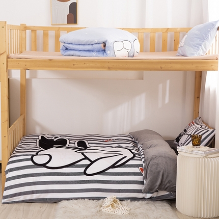 91家纺网 家纺一手货源 找家纺 （总）宅部落 2023新款大版卡通牛奶绒三件套法莱绒四件套