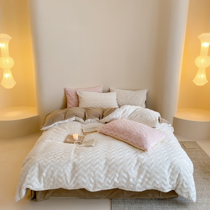 91家纺网 家纺一手货源 找家纺 （总）梦享生活家居 2023新款兔兔绒四件套-卡洛斯