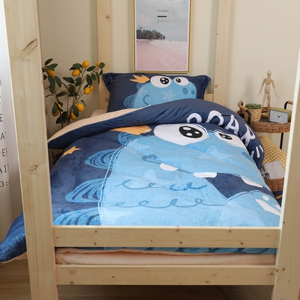 91家纺网 家纺一手货源 找家纺 （总）宅部落 2023新款大版卡通牛奶绒三件套法莱绒四件套