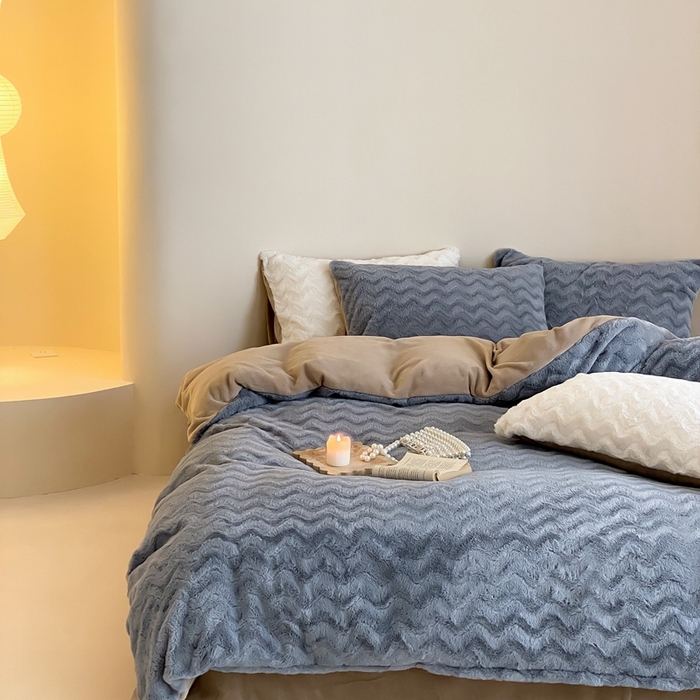 91家纺网 家纺一手货源 找家纺 （总）梦享生活家居 2023新款兔兔绒四件套-卡洛斯