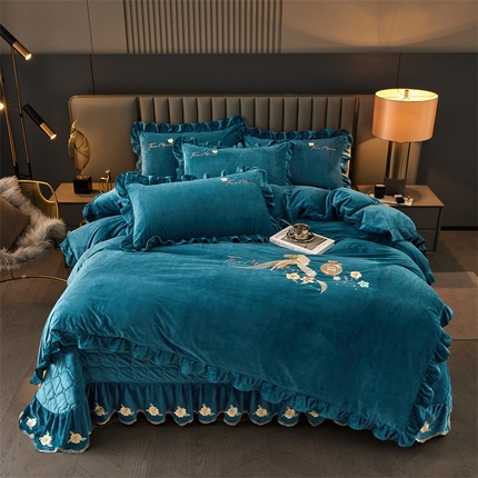 91家纺网 家纺一手货源 找家纺 （总）恒爱家纺  2023新款温暖舒适加密宝宝绒床盖四件套-邂逅系列