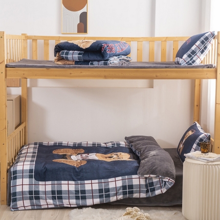 宅部落 2023新款大版卡通牛奶绒三件套 9.英伦熊