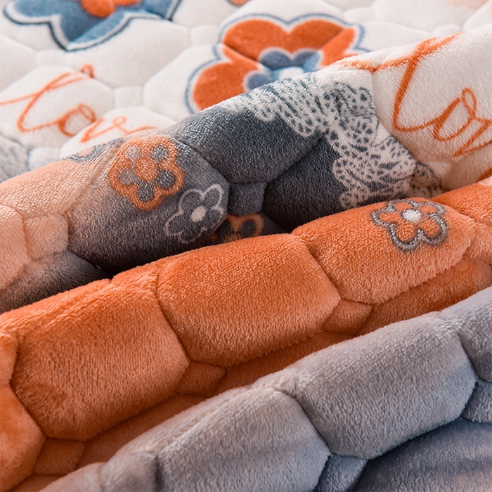 91家纺网 家纺一手货源 找家纺 爱上家居 2023新款印花牛奶绒床护垫床垫子床褥 流光溢彩