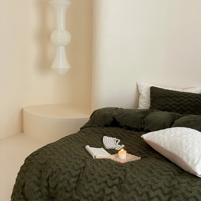 91家纺网 家纺一手货源 找家纺 梦享生活家居 2023新款兔兔绒四件套-卡洛斯 卡洛斯-青绿