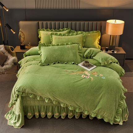 91家纺网 家纺一手货源 找家纺 （总）恒爱家纺  2023新款温暖舒适加密宝宝绒床盖四件套-邂逅系列