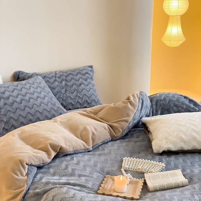 91家纺网 家纺一手货源 找家纺 （总）梦享生活家居 2023新款兔兔绒四件套-卡洛斯