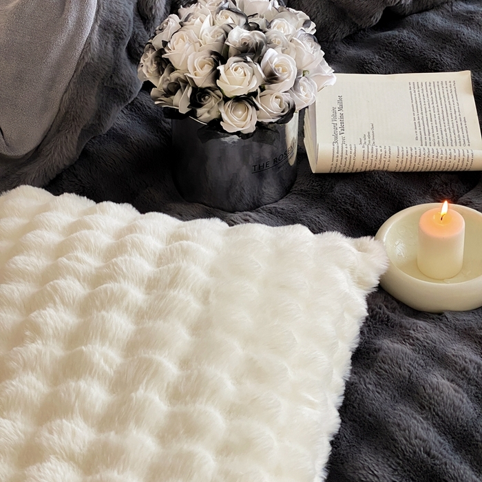 91家纺网 家纺一手货源 找家纺 梦享生活家居 2023新款兔兔绒四件套 兔兔绒-灰色