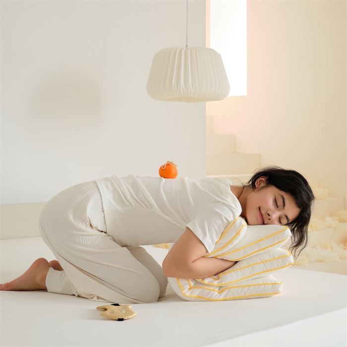 91家纺网 家纺一手货源 找家纺 方回家纺 2023新款李官奇绗缝低平大豆枕枕头枕 成人立体枕