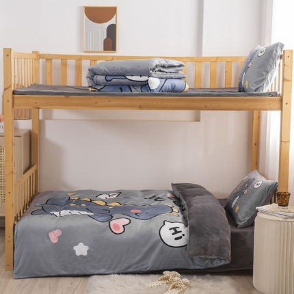 宅部落 2023新款大版卡通牛奶绒三件套 11.恐龙baby