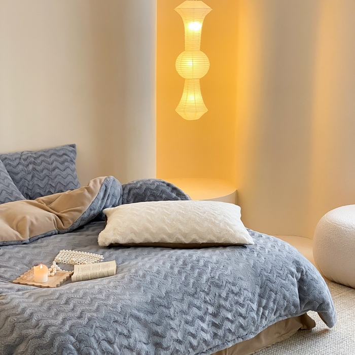 91家纺网 家纺一手货源 找家纺 （总）梦享生活家居 2023新款兔兔绒四件套-卡洛斯