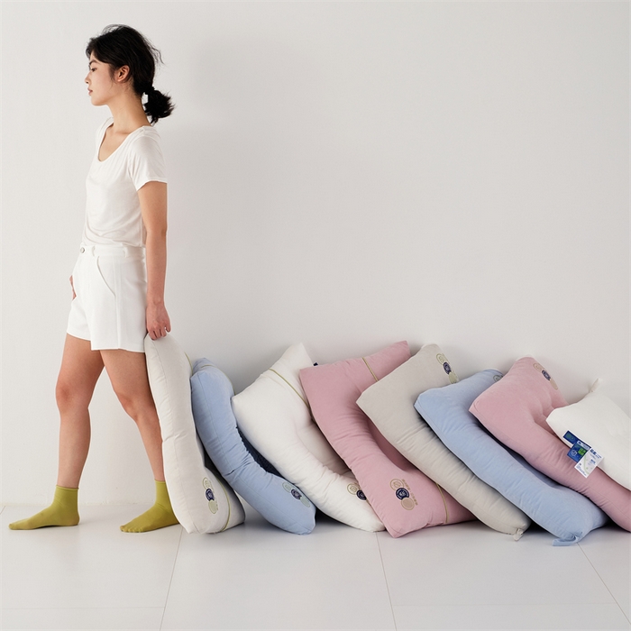 91家纺网 家纺一手货源 找家纺 方回家纺 2023新款锦绒决明子立体枕枕头枕芯 决明子立体枕-粉色