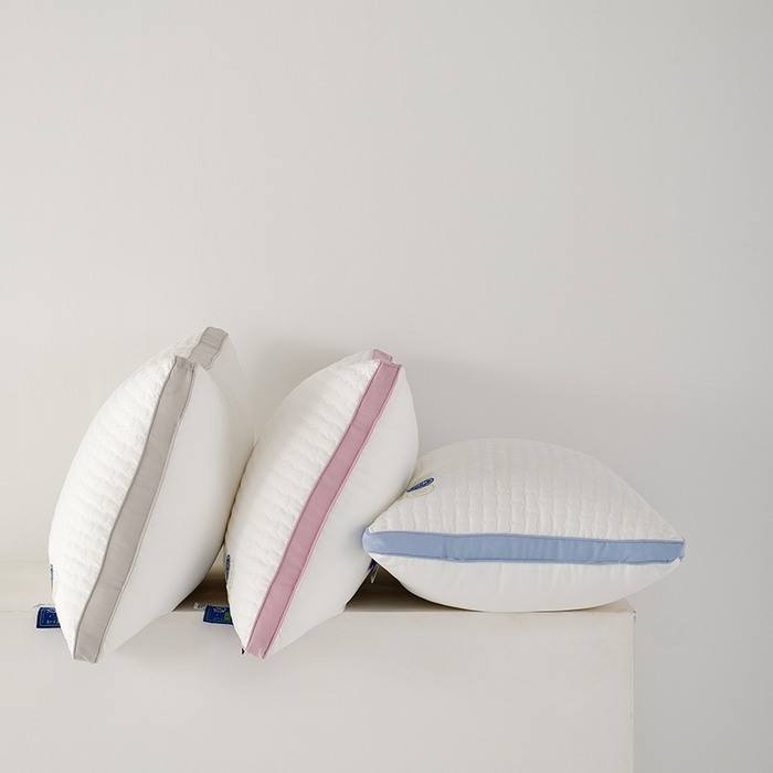 91家纺网 家纺一手货源 找家纺 方回家纺 2023新款锦绒绗缝立体枕枕头枕芯 立体绗缝枕-蓝色