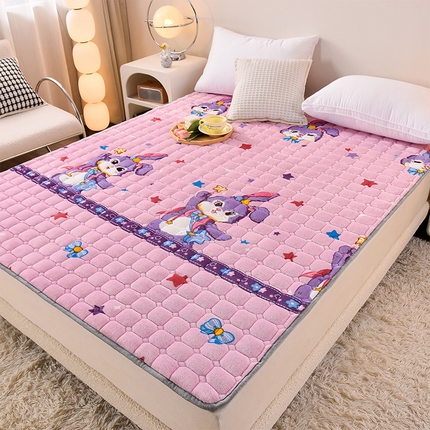 爱上家居 2023新款印花牛奶绒床护垫床垫子床褥 元气小兔