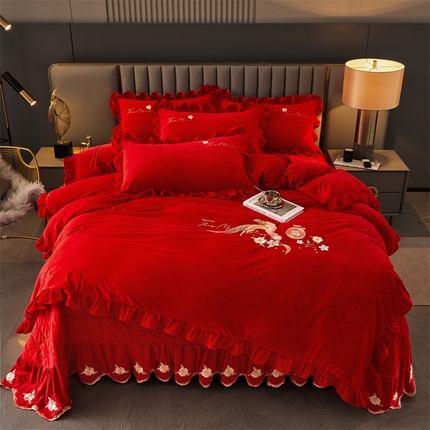 91家纺网 家纺一手货源 找家纺 （总）恒爱家纺  2023新款温暖舒适加密宝宝绒床盖四件套-邂逅系列