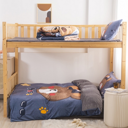 91家纺网 家纺一手货源 找家纺 （总）宅部落 2023新款大版卡通牛奶绒三件套法莱绒四件套