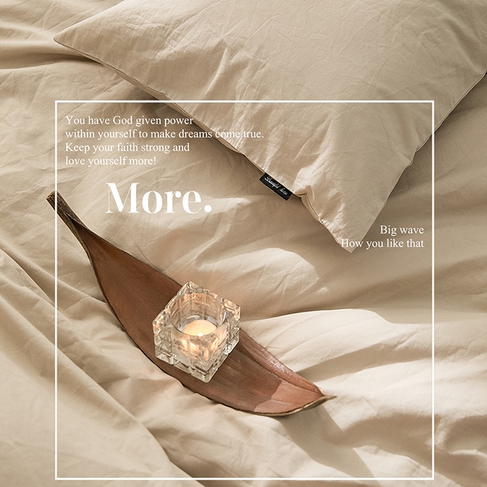 91家纺网 家纺一手货源 找家纺 新款秋冬40S水洗棉四件套-晚风（英文版） 晚风-浅卡其