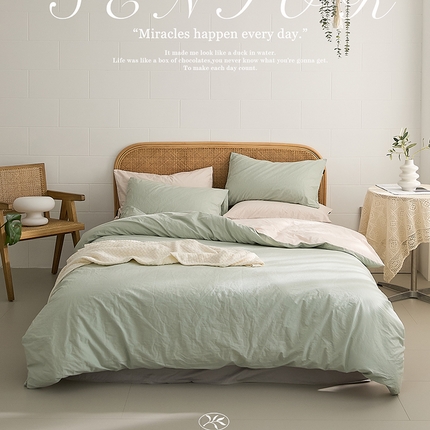 91家纺网 家纺一手货源 找家纺 （总）新款秋冬40S水洗棉四件套-晚风（英文版）