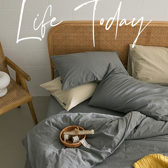 91家纺网 家纺一手货源 找家纺 新款秋冬40S水洗棉四件套-晚风（英文版） 晚风-青灰