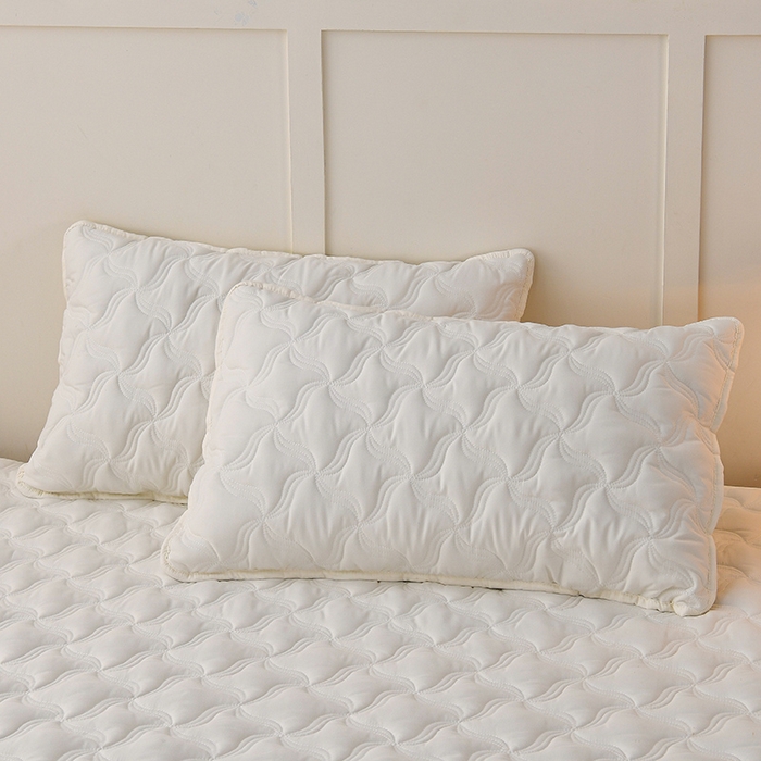 91家纺网 家纺一手货源 找家纺 X猫先生床笠 2024新款A类原棉防水隔尿大豆抗菌夹棉床笠席梦思床垫保护罩防尘床罩加高加厚 防水款爱恋-米白