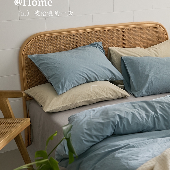 91家纺网 家纺一手货源 找家纺 新款秋冬40S水洗棉四件套-晚风（英文版） 晚风-山水蓝
