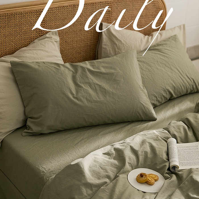 91家纺网 家纺一手货源 找家纺 新款秋冬40S水洗棉四件套-晚风（英文版） 晚风-春辰绿