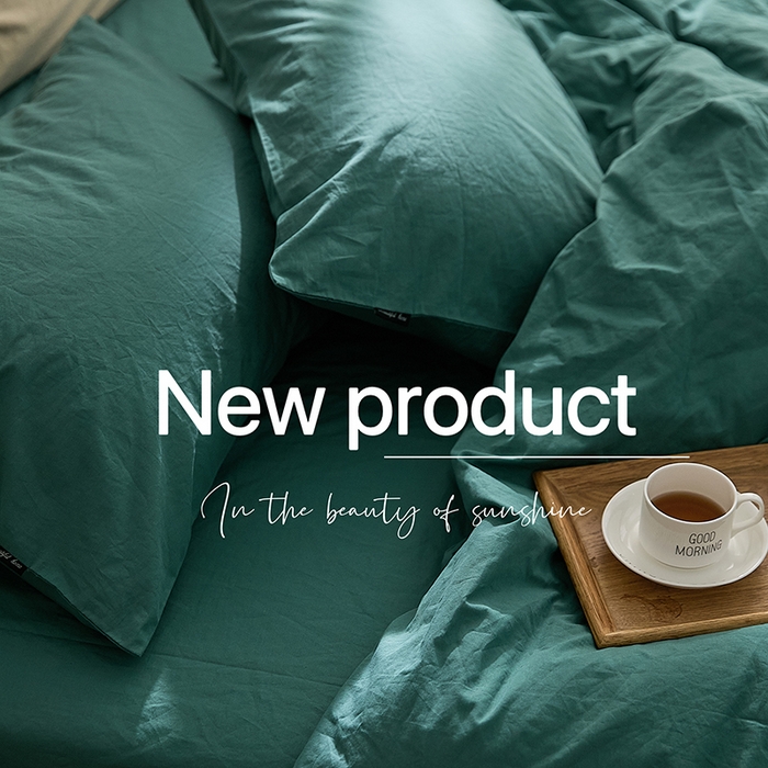 91家纺网 家纺一手货源 找家纺 新款秋冬40S水洗棉四件套-晚风（英文版） 晚风-石绿