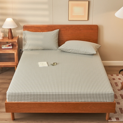 91家纺网 家纺一手货源 找家纺 （总）恒爱家纺  2023新款舒适亲肤全棉色织水洗棉床笠