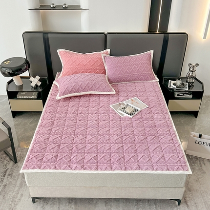 纽缦家纺 2023新款纯色兔兔绒塔芙绒夹棉床垫 古典紫