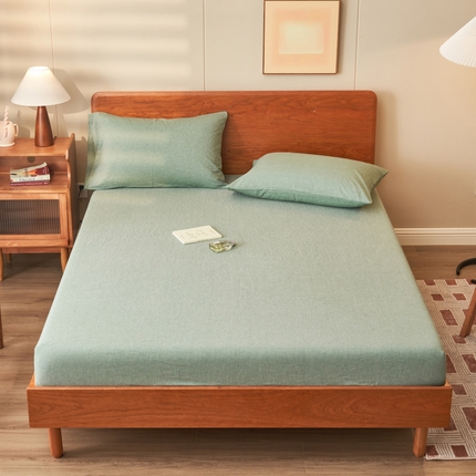 91家纺网 家纺一手货源 找家纺 （总）恒爱家纺  2023新款舒适亲肤全棉色织水洗棉床笠