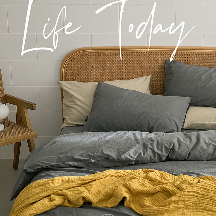 91家纺网 家纺一手货源 找家纺 新款秋冬40S水洗棉四件套-晚风（英文版） 晚风-青灰